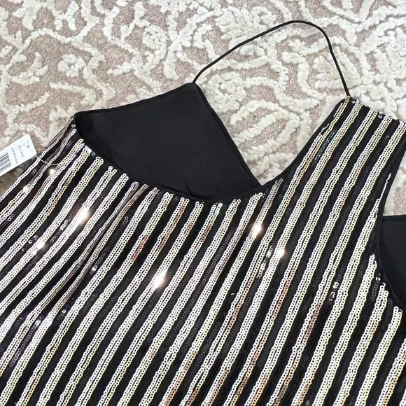 NWT CeCe Sequin Stripe Slip Dress - Picture 14 of 16